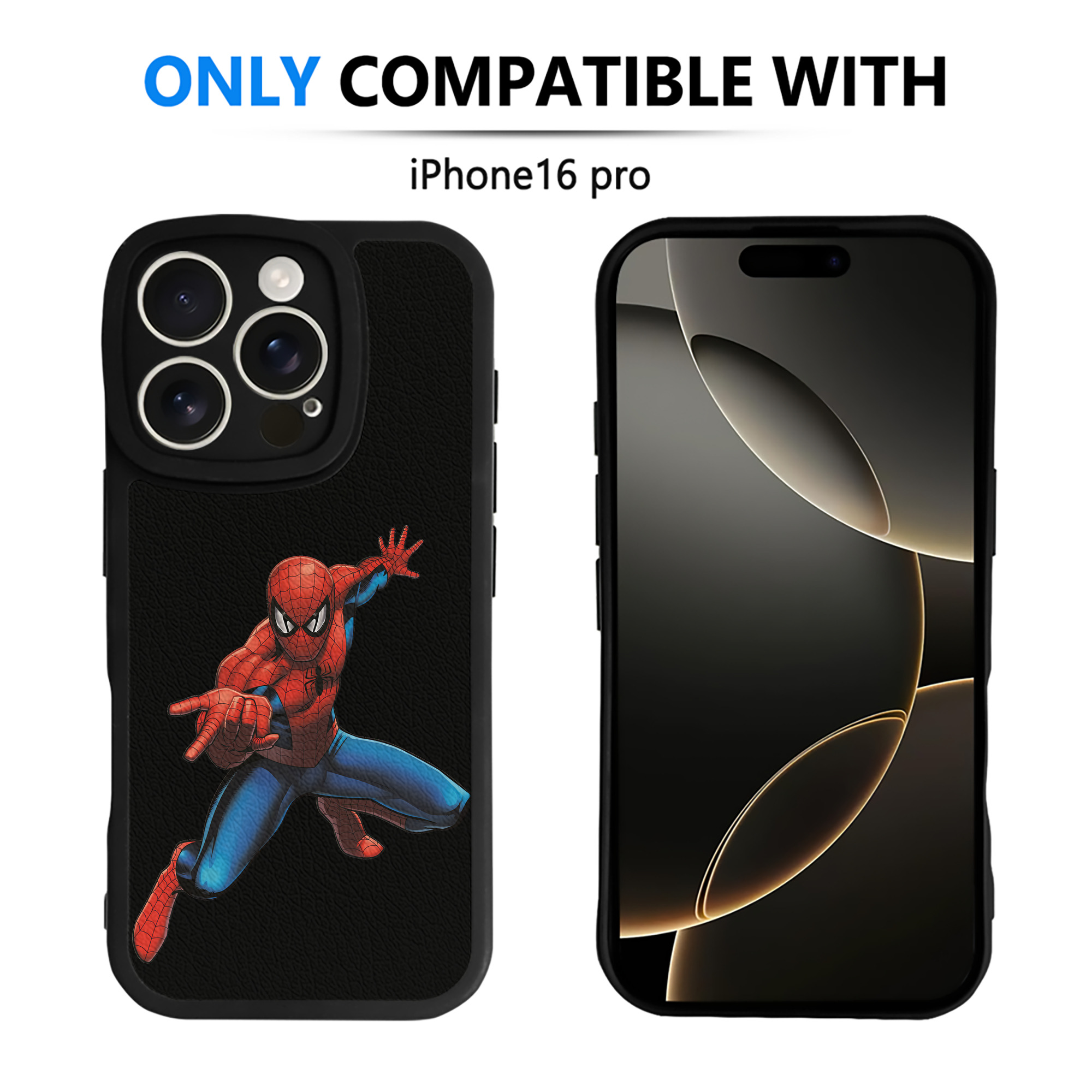 （画像用） Spider Man スパイダーマン 【iPhone 16シリーズ対応】シリコンスマホケース（レザー調） 材質：シリコン